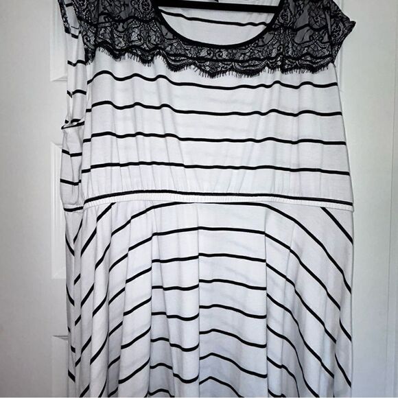 Torrid Lace Stripe Print Sleeveless A-Line Dress - Picture 3 of 7